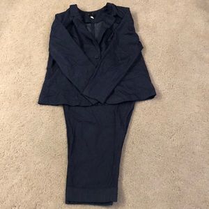 Lane Bryant "Jean" print crop suit